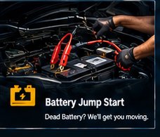 PSK mechanic performing battery jump start